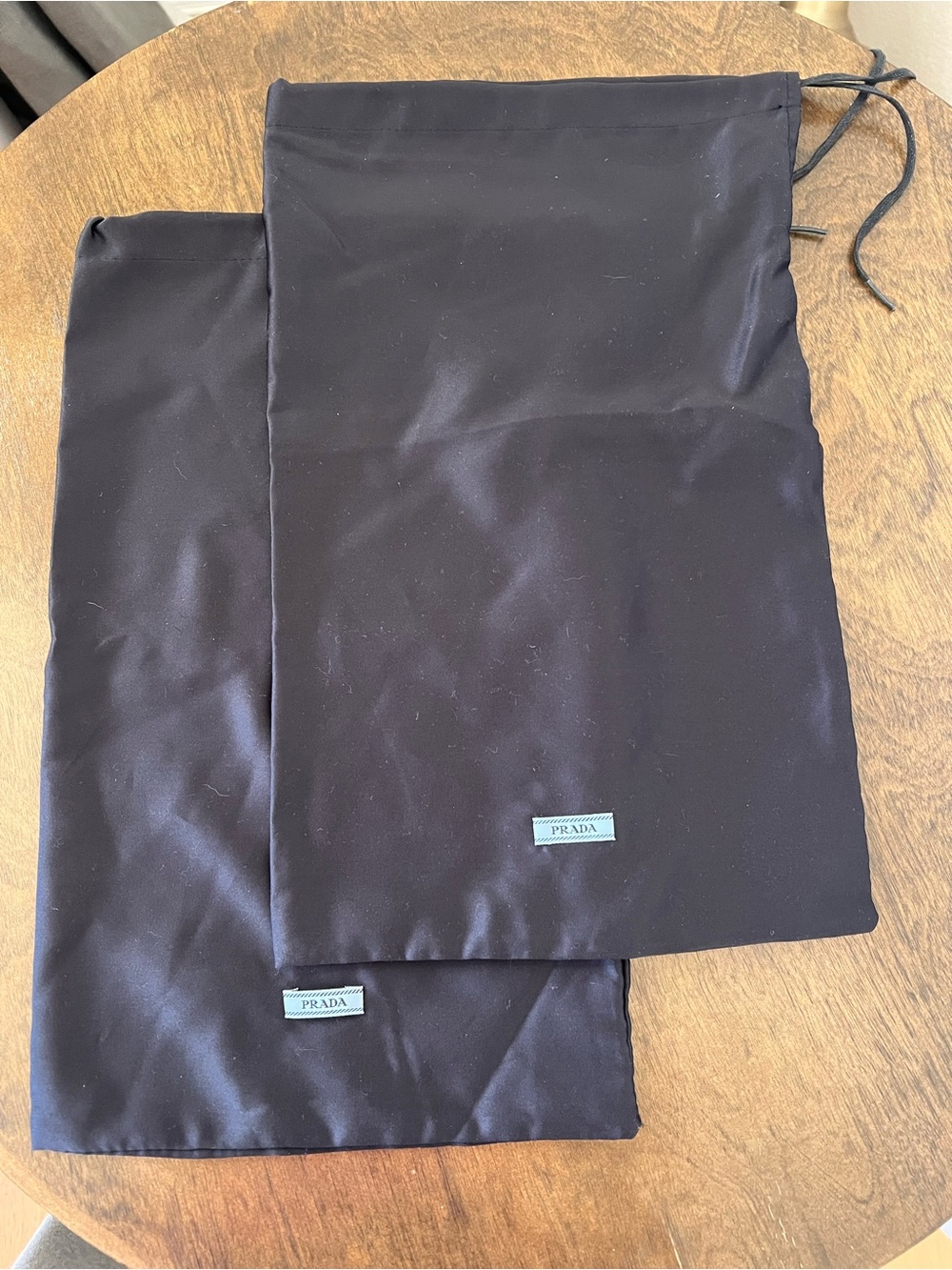 Prada Black Satin Dust Bags for Shoes-Set of 2- 8.5” x 13.5”